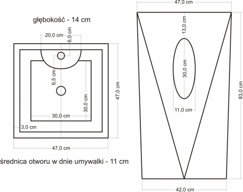 Umywalka stojąca US-011 WH1 DIAMANTI