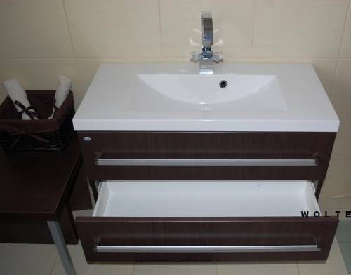 F-4 SZAFKA FDM-C-442/10/2 wenge mat cichy domyk + UMYWALKA CLEVER 100