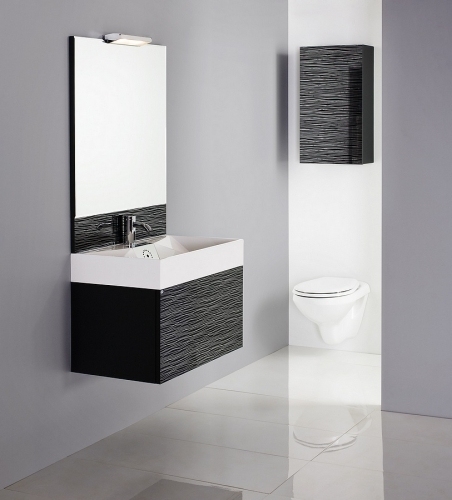 FPP-2 lustro na czarnej płycie 75 cm z prostokątną taflą FPP-2LP-1000x750-1200R
