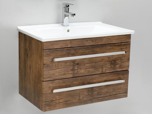 SPEKTRA CERAMIC szafka FDF-AT-442/75/2GT-50 stare drewno + umywalka 75cm