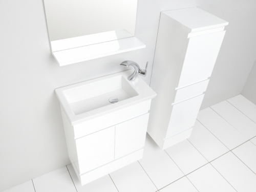 Szafka biała pod umywalkę GBY-140/60-WS + umywalka ceramiczna UCS-IS-60