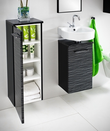NBF-2 szafka czarna NBF-246 + umywalka cramiczna UCT-34x36