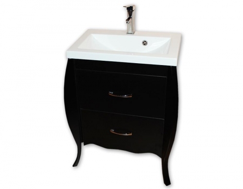 DILUSSO GLAMOUR SZAFKA CZARNA 2 szufl.  + UMYWALKA 60 cm