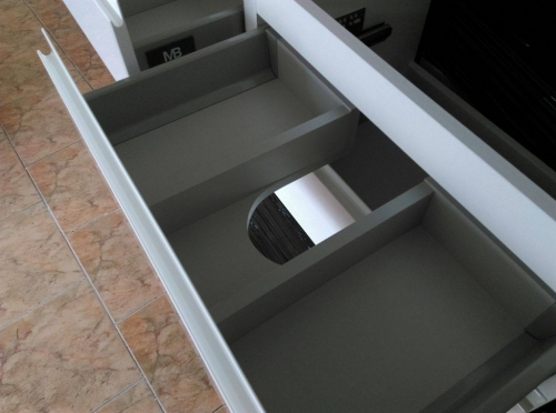 ATU SZAFKA BIAŁA wys.50cm MDF-160/4 cichy domyk uchwyt frezowany + umywalka podwójna 160