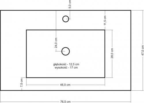 Szafka MDP-D-80//2 dąb orzech + umywalka ceramiczna DAFNE 75