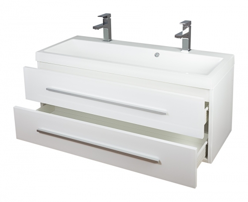 Szafka MDF-C-100/2MB KOLORY RAL uchwyt listwowy + umywalka KWADRO 100 DUO