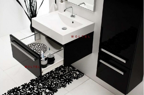 VARIETE szafka FM-442/6-9017 czarna połysk + umywalka UNA-600 czarna