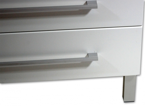 Szafka biała MDF-C-60/3 trzy szuflady na nóżkach  + umywalka TIPI 60x31