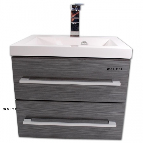 szafka BIAŁA LAKIER MDF-C-60/2 cichy domyk  + umywalka UMMC-600x390 biała