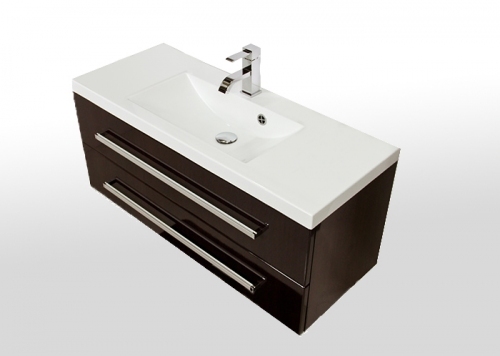 MDF SZAFKA MDF-C-80/2  WENGE POŁYSK + UMYWALKA CLEVER 80 (80x39cm )