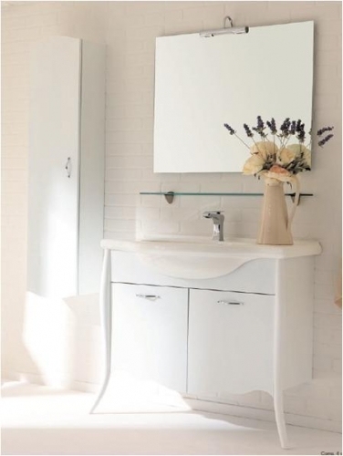 DILUSSO KLASYKA SZAFKA BIAŁA LAKIER  + UMYWALKA CERAMICZNA 85 cm