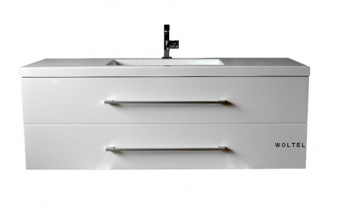 SZAFKA BIAŁA MDF-C-120/2 dwie szuflady cichy domyk + UMYWALKA UMMC-1200x390