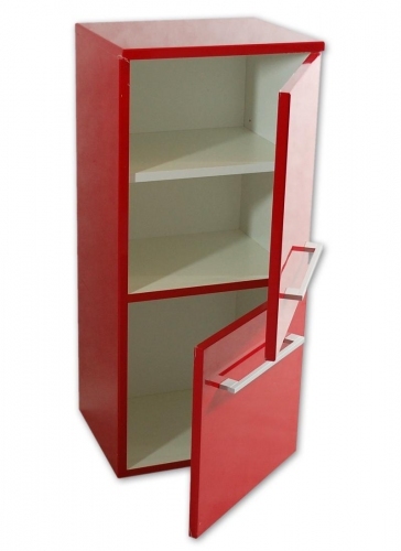 REGAŁ NISKI CZERWONY POŁYSK MDF-N/90
