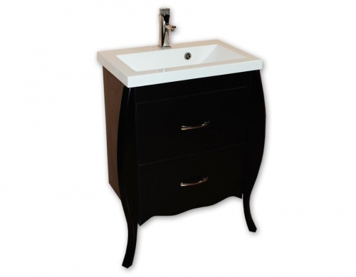 DILUSSO GLAMOUR SZAFKA CZARNA 2 szufl.  + UMYWALKA 60 cm