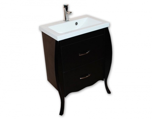 DILUSSO GLAMOUR SZAFKA CZARNA 2 szufl.  + UMYWALKA 60 cm