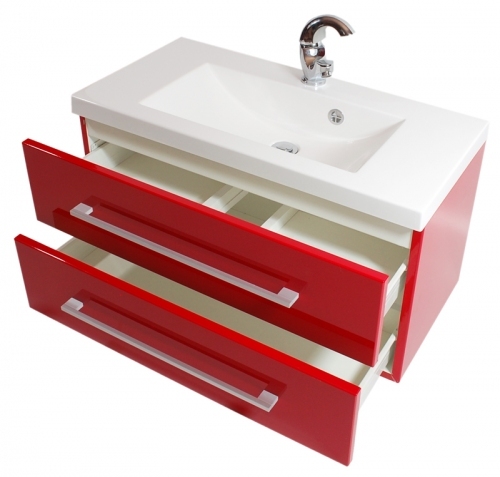 KOPIA MDF SZAFKA MDF-U-70/2 CZERWONA LAKIER + UMYWALKA UND-700 (70x46.5cm)
