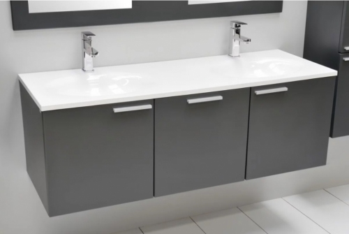 SYCYLIA SZAFKA WOLFRAM GREY  + UMYWALKA 136 cm PODWÓJNA
