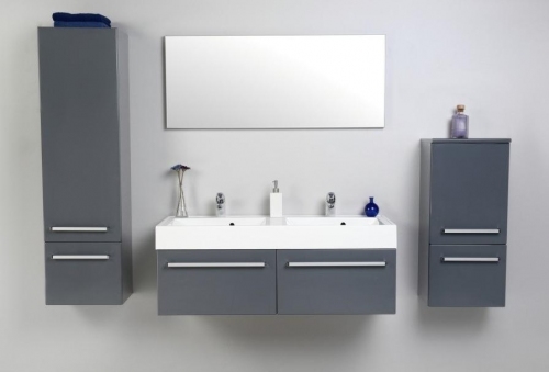 SPEKTRA SZAFKA SZARA GRAFIT + UMYWALKA PODWÓJNA 160 cm