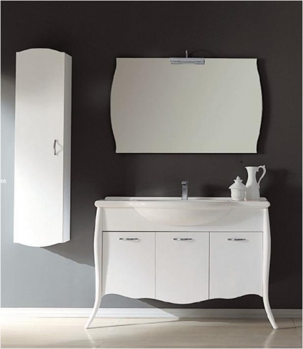 DILUSSO GLAMOUR KLASYKA szafka BIAŁA LAKIER  + UMYWALKA 105 cm