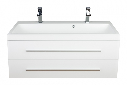 Szafka MDF-C-100/2MB KOLORY RAL uchwyt listwowy + umywalka KWADRO 100 DUO