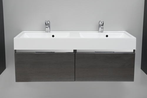 CANTARE SZAFKA GRAFIT cichy domyk MB + umywalka dwukomorowa 120 cm