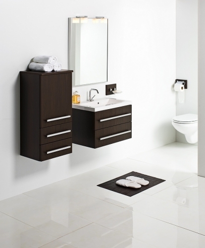 MDF SZAFKA MDF-C-50/2 WENGE POŁYSK + UMYWALKA CLEVER 50 (50x39cm )