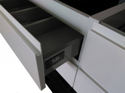 ATU Szafka MDF-120/4 cichy domyk CZARNA , uchwyt frezowany + umywalka podwójna 120 cm